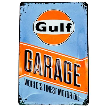 Gulf metalskilt retro