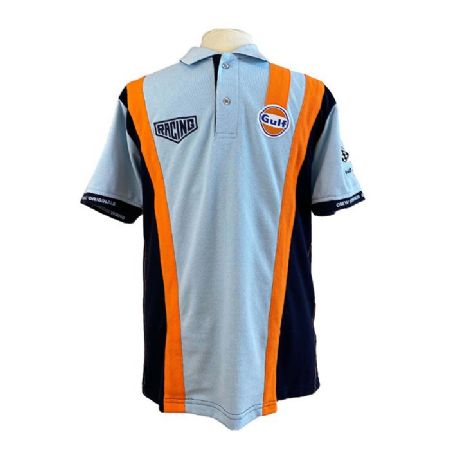 Gulf Racing Pro polo-shirt. Retro lysblå 4XL