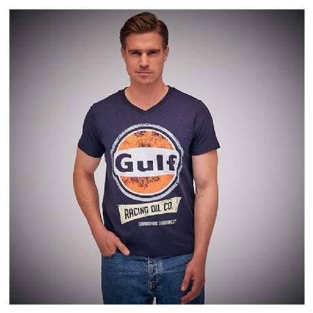 Gulf Oil Racing t-shirt V-neck Navy XXL