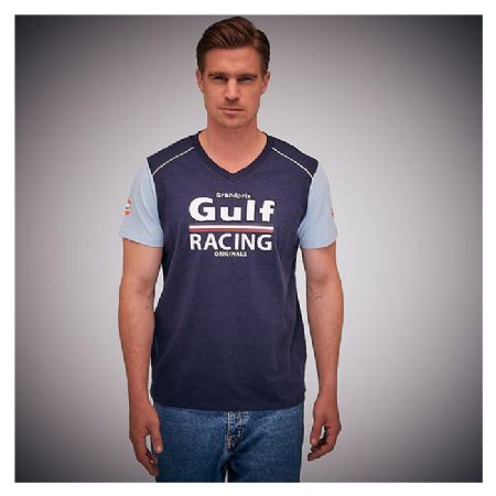 Gulf Racing T-Shirt Navy V-neck M