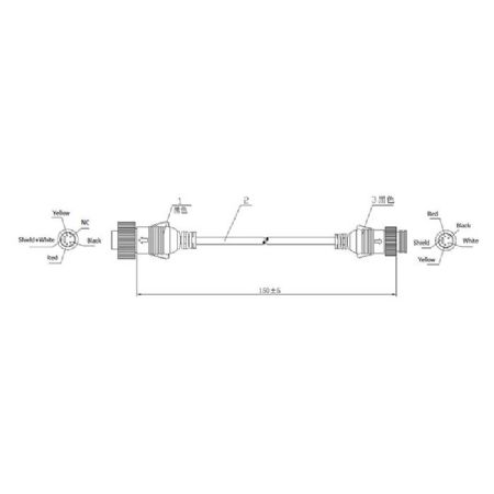 Adapter stik - 6 pin han->4 pin hun