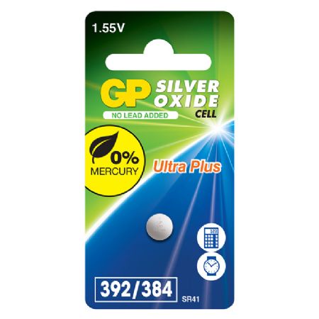 GP Batteri til ur, silveroxid 392F/384/SR41, 1-pak