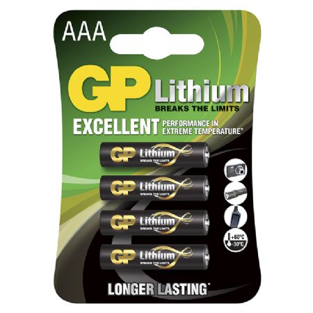 GP AAA-lithiumbatteri 1.5V, 24LF-2U4, 4-pak