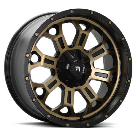 R12 Polished Bronze & Black 9.5x20 5/120 ET18 CB65.1 60